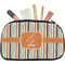 Orange & Blue Stripes Makeup / Cosmetic Bag - Medium (Personalized)