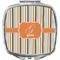 Orange & Blue Stripes Compact Makeup Mirror (Personalized)