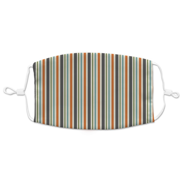 Custom Orange & Blue Stripes Adult Cloth Face Mask - XLarge
