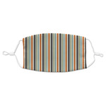 Orange & Blue Stripes Adult Cloth Face Mask