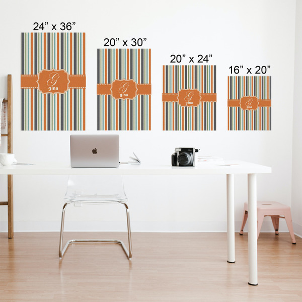 Orange & Blue Stripes Matte Poster - Sizes