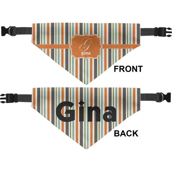 Orange & Blue Stripes Medium Dog Bandana Approval