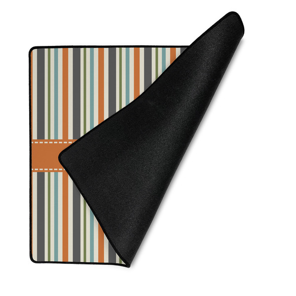 Orange & Blue Stripes Medium Gaming Mats - FRONT W/FOLD