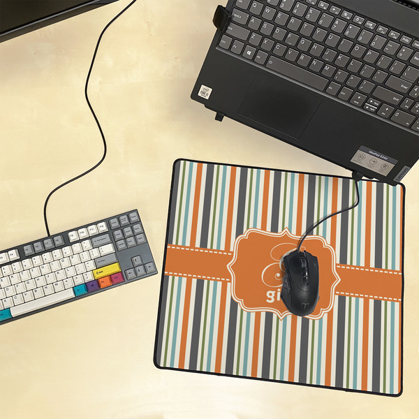 Orange & Blue Stripes Medium Gaming Mats - LIFESTYLE