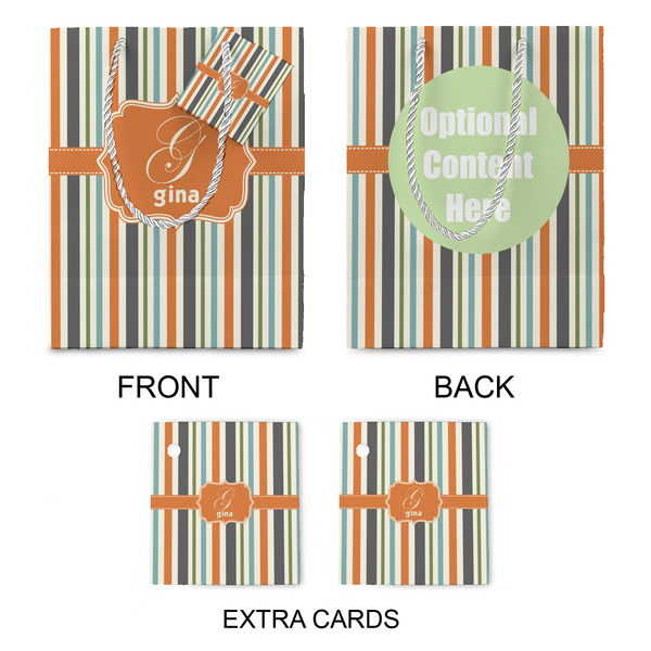 Orange & Blue Stripes Medium Gift Bag - Approval