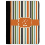 Orange & Blue Stripes Notebook Padfolio - Medium w/ Name and Initial