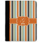 Orange & Blue Stripes Notebook Padfolio w/ Name and Initial
