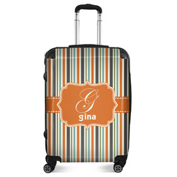 Orange & Blue Stripes Suitcase - 24"Medium - Checked (Personalized)