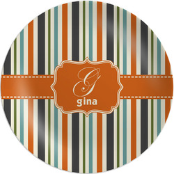 Orange & Blue Stripes Melamine Salad Plate - 8" (Personalized)