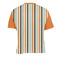 Orange & Blue Stripes Men's Crew Neck T Shirt Medium - Back