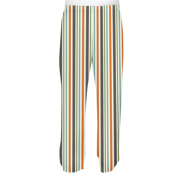 Orange & Blue Stripes Men's Pjs Back - on model