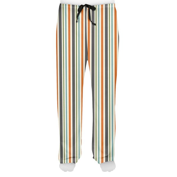 Orange & Blue Stripes Men's Pjs Front - on model