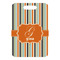 Orange & Blue Stripes Metal Luggage Tag - Front Without Strap