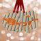 Orange & Blue Stripes Metal Ornaments - Double Sided w/ Name and Initial