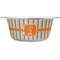 Orange & Blue Stripes Metal Pet Bowl - White Label - Medium - Main