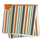 Orange & Blue Stripes Microfiber Dish Rag - FOLDED (square)