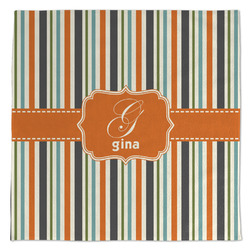 Orange & Blue Stripes Microfiber Dish Towel (Personalized)