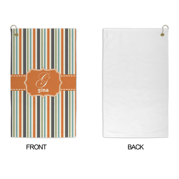 Orange & Blue Stripes Microfiber Golf Towels - APPROVAL