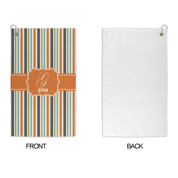 Orange & Blue Stripes Microfiber Golf Towels - APPROVAL