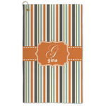 Orange & Blue Stripes Microfiber Golf Towel (Personalized)