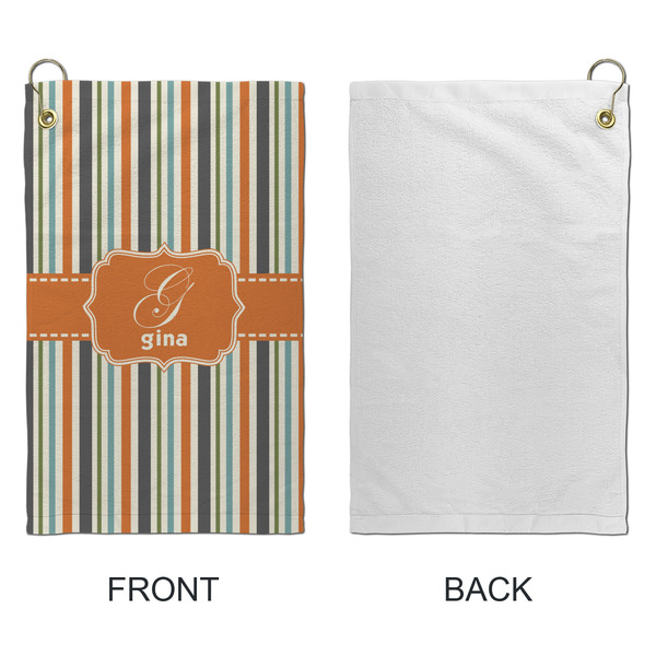 Orange & Blue Stripes Microfiber Golf Towels - Small - APPROVAL