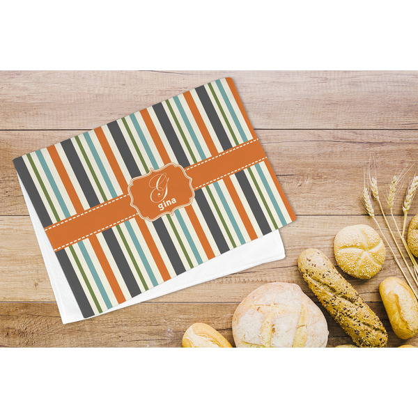 Orange & Blue Stripes Microfiber Kitchen Towel - LIFESTYLE