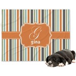 Orange & Blue Stripes Dog Blanket - Regular (Personalized)