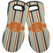 Orange & Blue Stripes Neoprene Oven Mitts - Set of 2 w/ Name and Initial