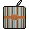 Orange & Blue Stripes Pot Holder w/ Name and Initial