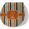 Orange & Blue Stripes Burp Pad - Velour w/ Name and Initial