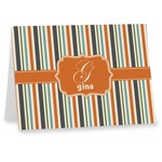 Orange & Blue Stripes Note cards (Personalized)