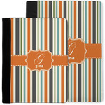 Orange & Blue Stripes Notebook Padfolio w/ Name and Initial