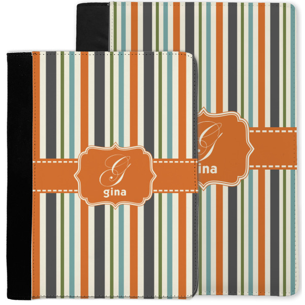 Orange & Blue Stripes Notebook Padfolio - MAIN