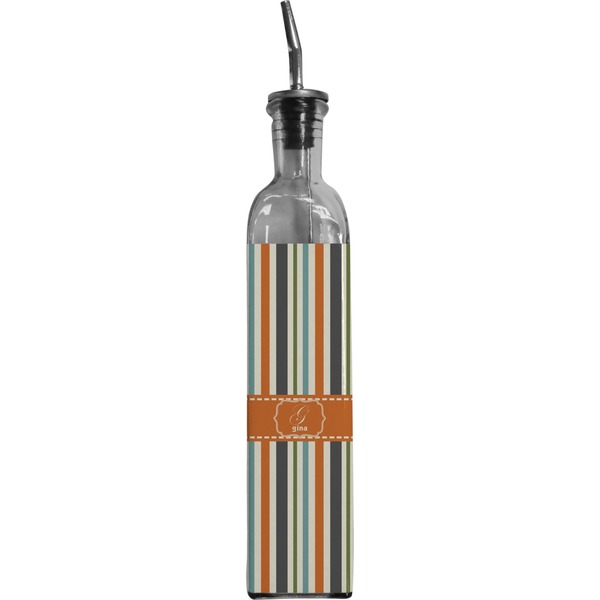 Custom Orange & Blue Stripes Oil Dispenser Bottle (Personalized)