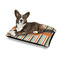 Orange & Blue Stripes Outdoor Dog Beds - Medium - IN CONTEXT