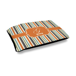 Orange & Blue Stripes Outdoor Dog Bed - Medium (Personalized)