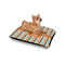 Orange & Blue Stripes Outdoor Dog Beds - Small - IN CONTEXT