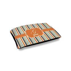 Orange & Blue Stripes Outdoor Dog Bed - Small (Personalized)