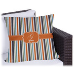 Orange & Blue Stripes Outdoor Pillow - 20" (Personalized)