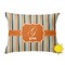 Orange & Blue Stripes Outdoor Throw Pillow (Rectangular - 12x16)