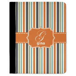Orange & Blue Stripes Padfolio Clipboard (Personalized)