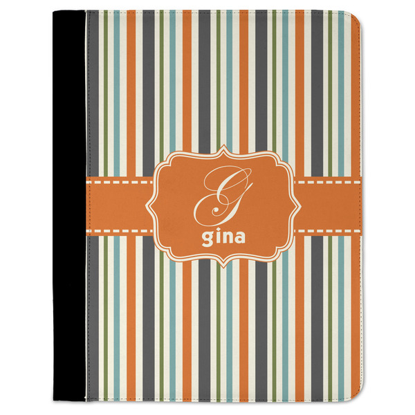 Custom Orange & Blue Stripes Padfolio Clipboard (Personalized)