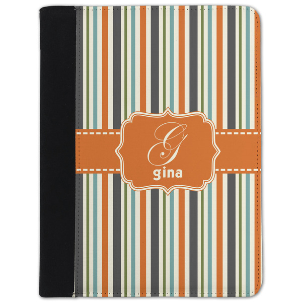 Custom Orange & Blue Stripes Padfolio Clipboard - Small (Personalized)