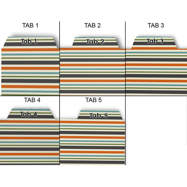 Orange & Blue Stripes Page Dividers - Set of 5 - Approval