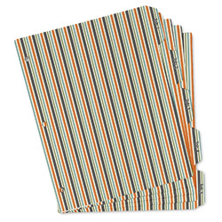 Orange & Blue Stripes Binder Tab Divider Set (Personalized)