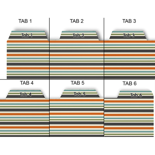 Orange & Blue Stripes Page Dividers - Set of 6 - Approval