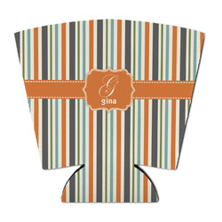 Orange & Blue Stripes Party Cup Sleeve - with Bottom (Personalized)
