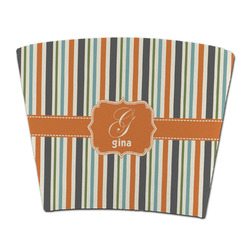 Orange & Blue Stripes Party Cup Sleeve - without bottom (Personalized)