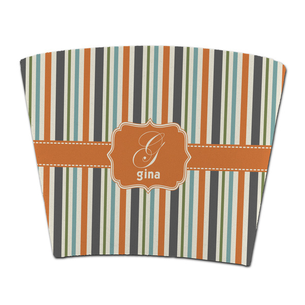 Custom Orange & Blue Stripes Party Cup Sleeve - without bottom (Personalized)