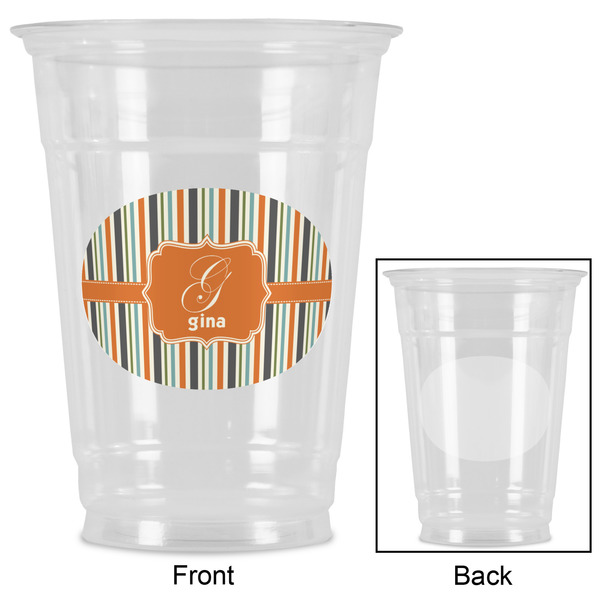 Orange & Blue Stripes Party Cups - 16oz - Approval